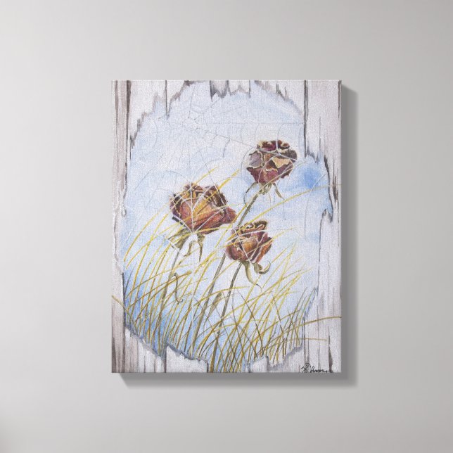 Toile Roses de bois de grange (Recto)