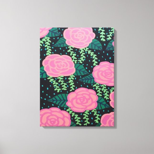 Toile Roses de choux roses (Recto)