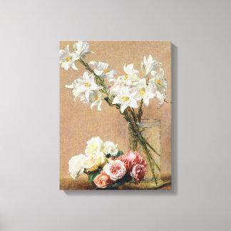 Toile Roses et Lilies par Henri Fantin-Latour