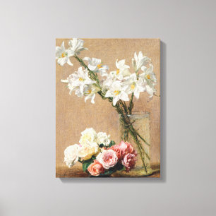 Toile Roses et Lys par Henri Fantin–Latour