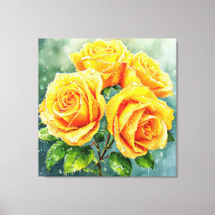Toile 🌼 Roses Jaunes Accent Maison 🌼