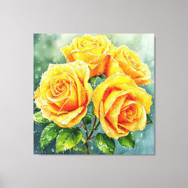 Toile 🌼 Roses Jaunes Accent Maison 🌼 (Recto)