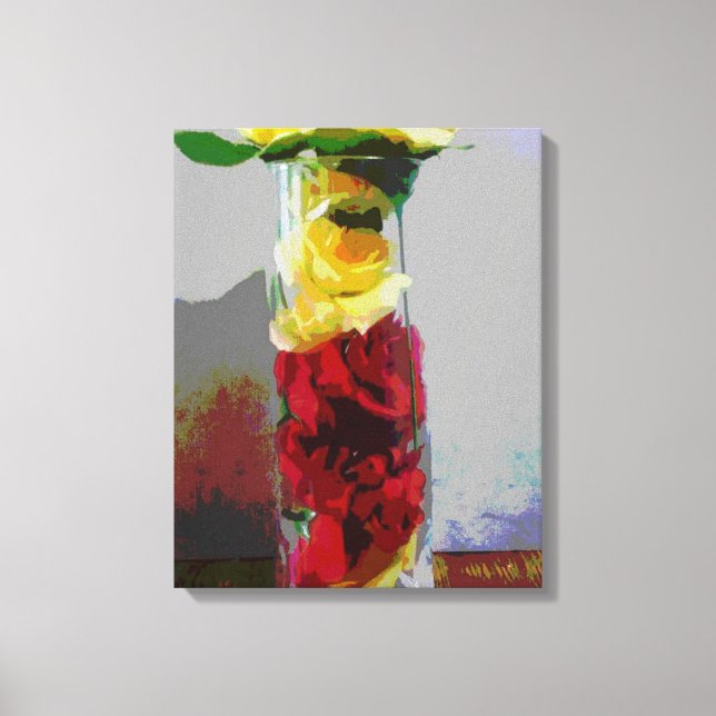 Toile Roses jaunes et rouges (Recto)