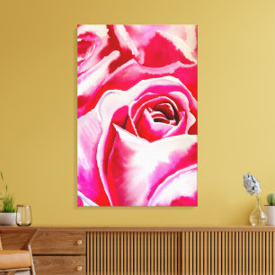 Toile Roses roses romantiques aquarelle