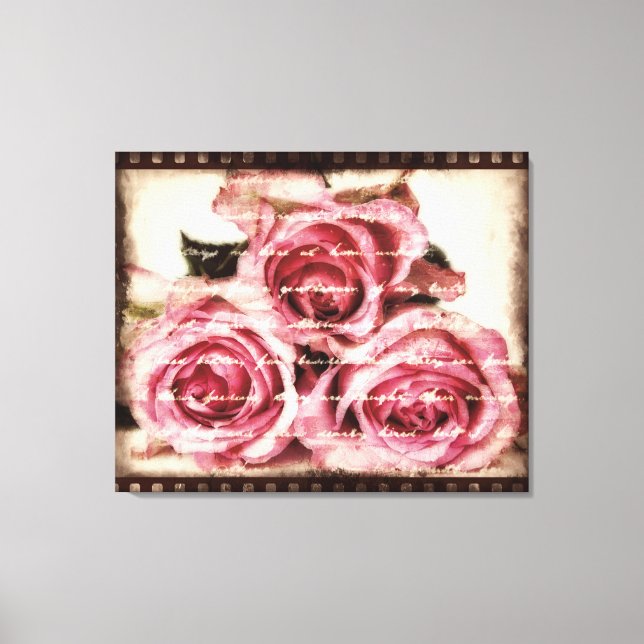 Toile Roses roses vintages (Recto)