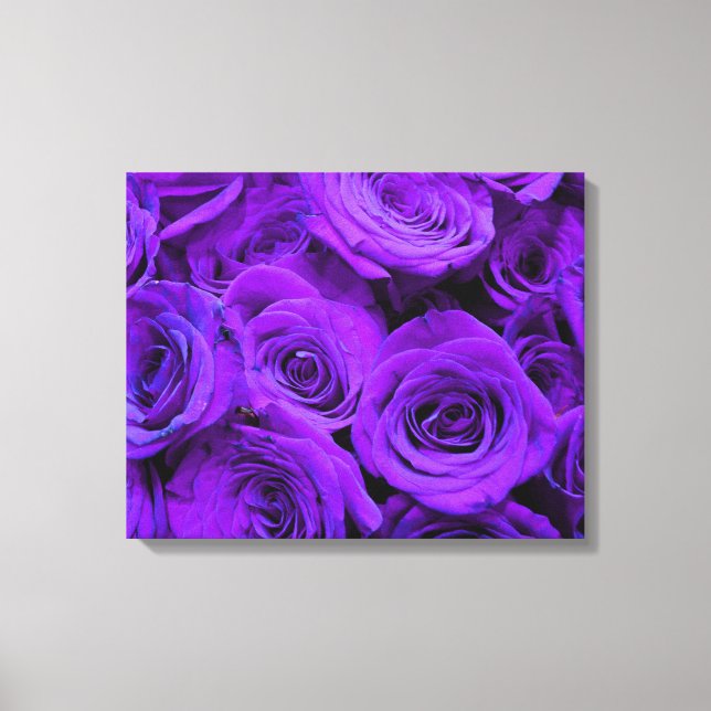Toile roses violet romantique, joli bouquet de rose (Recto)