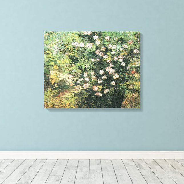 Toile Rosier en fleurs de Vincent van Gogh (Insitu (Plancher de Bois))