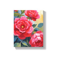 Rosier rouge | Peinture florale à l'aquarelle