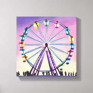Toile Roue de Ferris au coucher du soleil Belle aquare