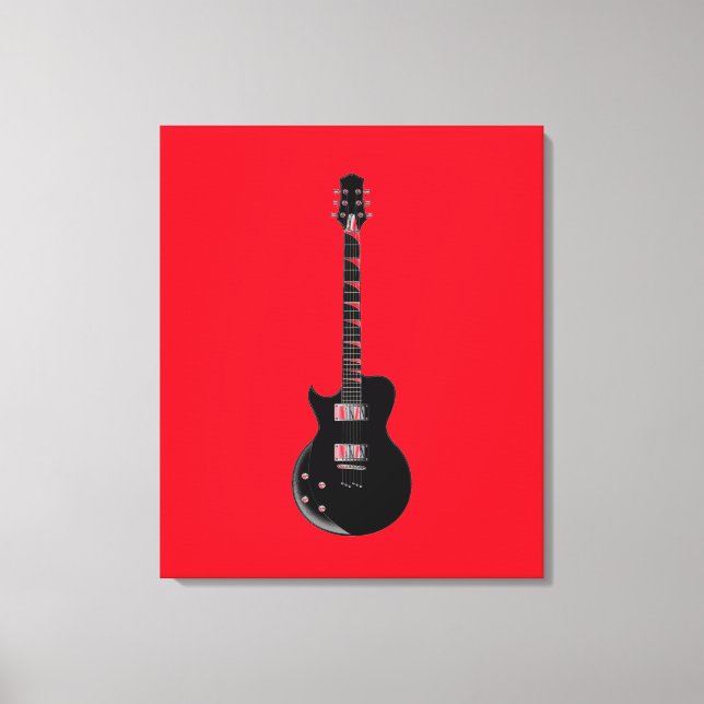 Toile Rouge Black Pop Art Guitare électrique (Recto)