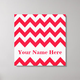 Toile Rouge Bold Chevron avec le nom Emporio Moffa