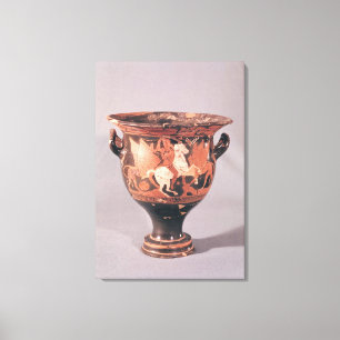 Toile Rouge-chiffre krater dépeignant Amazone et