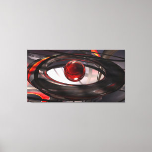 Toile rouge et noire enveloppée