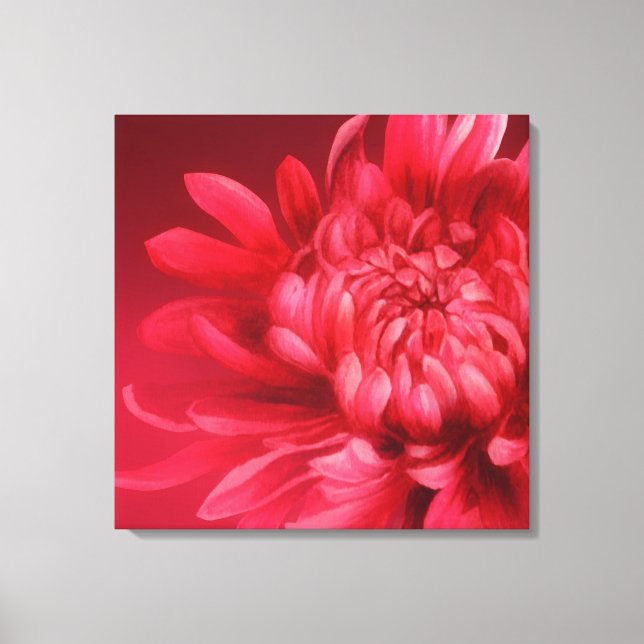 Toile rouge florale imprimé art original (Recto)