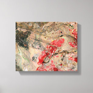 Toile Rouge jaune vert Brown noir Art Abstrait moderne