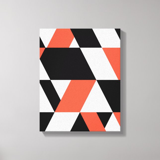 Toile Rouge-noir, moderne, tendance, conception géométri (Recto)