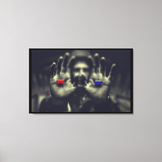 Toile Rouge pilule bleue Moment Awaken Canvas Peinture m