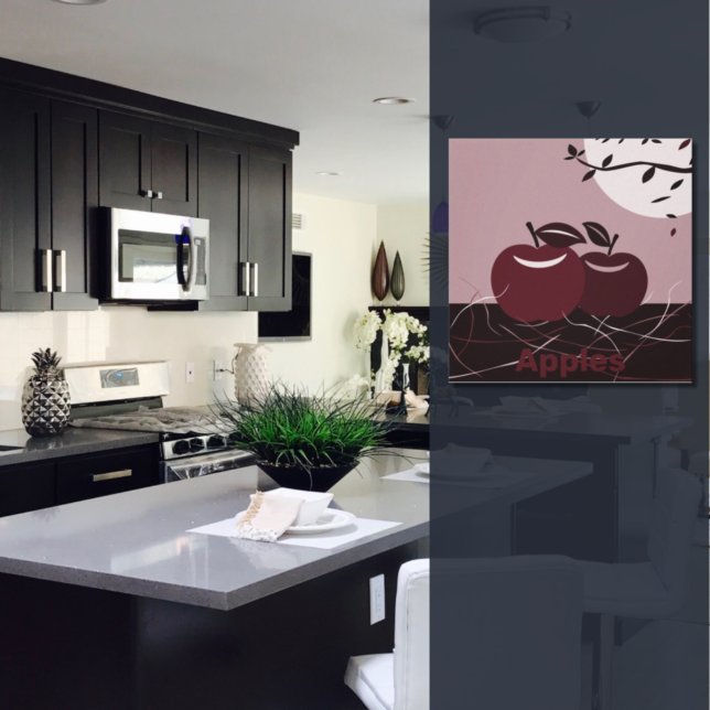 Toile Rouge Pommes Cuisine Carré Mur pendants (Créateur téléchargé)