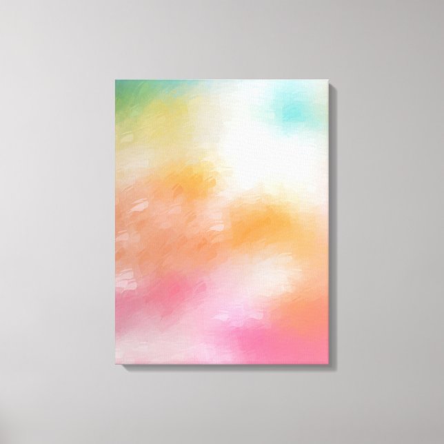 Toile Rouge rose moderne Bleu coloré Art Abstrait tendan (Recto)