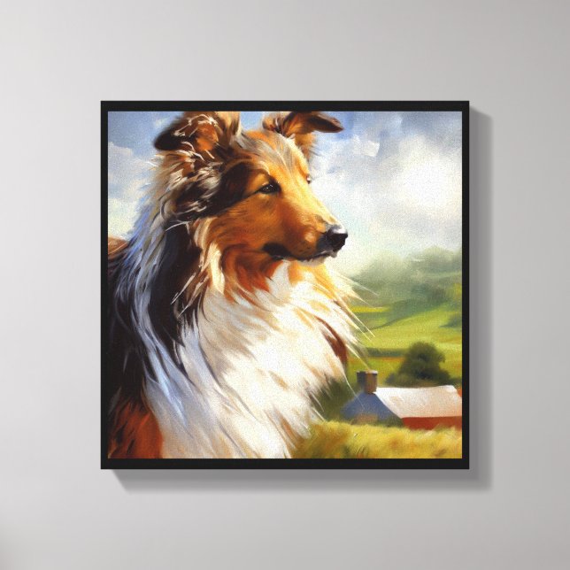 Toile Rough Collie Chien (Recto)