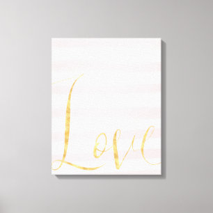 Toile Rougissent l'amour rose d'or de rayures