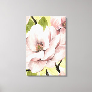 Toile Rougissent les fleurs de magnolia
