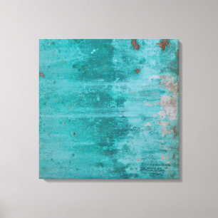 Toile Rouille Turquoise ABSTRAIT
