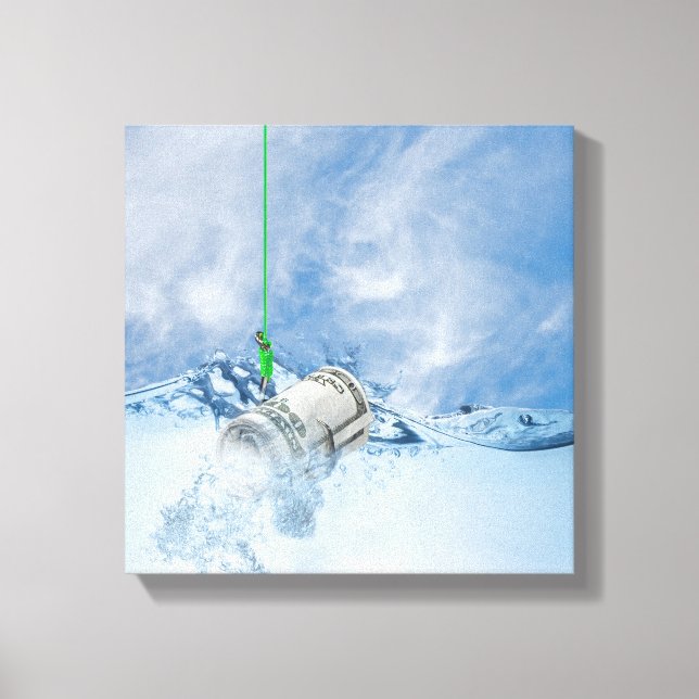 Toile rouler de l'argent sur l'hameçon de poisson (Recto)