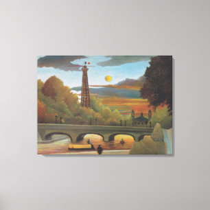 Toile Rousseau Seine et Tour Eiffel au coucher du soleil