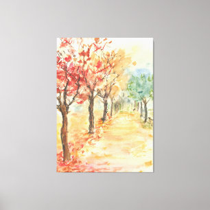 Toile Route d'automne