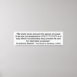 Toile Route de Friedrich Hayek à la citation de