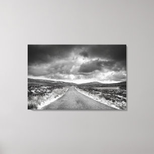 Toile Route en tempête de pluie