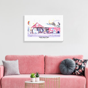 Toile Route Historique 66 Arizona General Store Aquarell