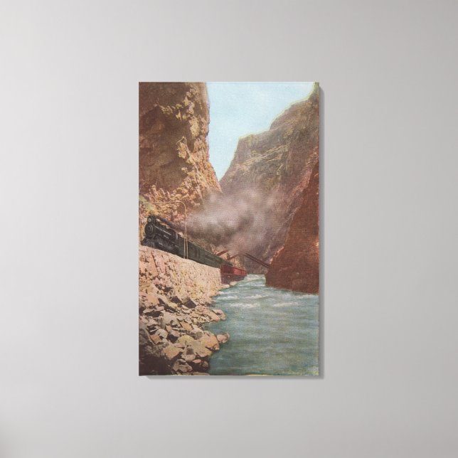 Toile Royal Gorge, CO - Vue du train le long de la riviè (Recto)