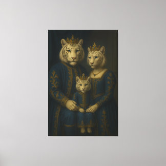 Toile Royal White Tiger Family · Blue Sapphire Crown Can