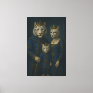 Toile Royal White Tiger Family · Blue Sapphire Crown Can