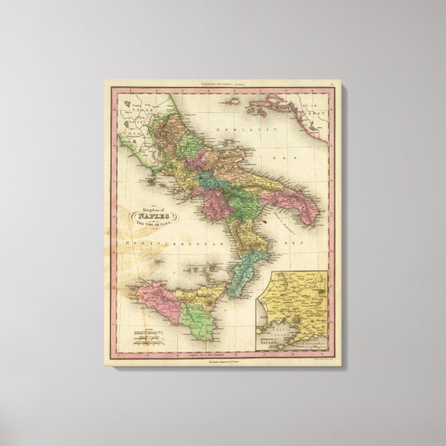 Toile Royaume de Naples ou Les Deux Sicilies (Recto)