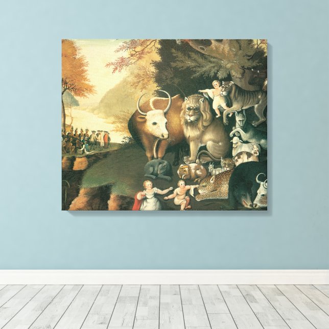 Toile Royaume Pacifique par Edward Hicks Art Populaire V (Insitu (Plancher de Bois))
