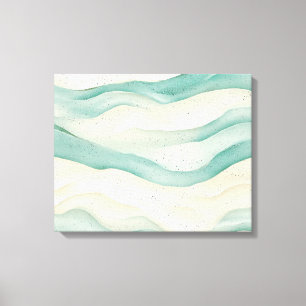 Toile Ruban Abstrait Aquarelle Sable Et Aqua
