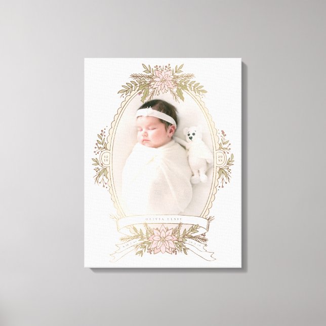 Toile Ruban de cadre ovale féminin et verdure de vacance (Recto)