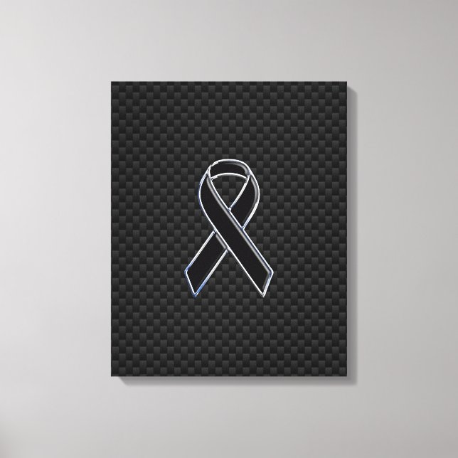 Toile Ruban de sensibilisation en fibre de carbone noir (Recto)