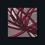 Toile Rubans Abstraits de Bourgogne et gris | Ombres et<br><div class="desc">Design chic, moderne bordeaux et gris avec des rubans abstraits dans l'ombre et la lumière. Vous pouvez customiser en changeant la couleur et/ou la couleur de la ligne arrière - plan. Sélectionnez "personnaliser" et accédez à la section calques pour visualiser les images et modifier la couleur arrière - plan ou...</div>