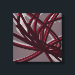 Toile Rubans Abstraits de Bourgogne et gris | Ombres et<br><div class="desc">Design chic, moderne bordeaux et gris avec des rubans abstraits dans l'ombre et la lumière. Vous pouvez customiser en changeant la couleur et/ou la couleur de la ligne arrière - plan. Sélectionnez "personnaliser" et accédez à la section calques pour visualiser les images et modifier la couleur arrière - plan ou...</div>