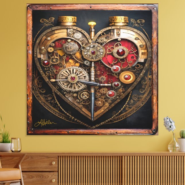 Toile Rubies And Gears Heart Steampunk Series (Insitu(Salon))