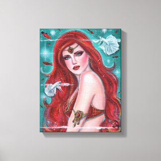 Toile Ruby Carmina red mermaid art par Renee Lavoie