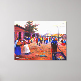 TOILE RUE D'AFRIQUE PAR MOJISOLA A GBADAMOSI OKUBU
