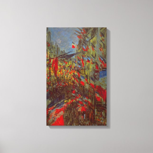 Toile Rue Montorgueil avec drapeaux de Claude Monet (Recto)