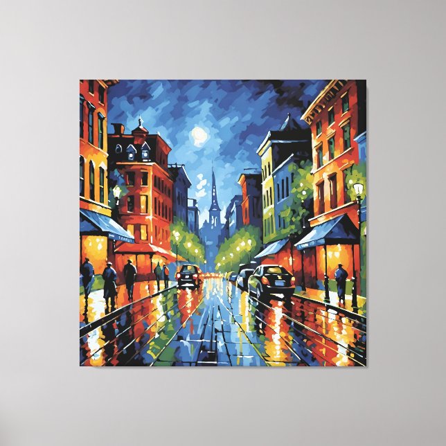 Toile Rue Moonlit City (Recto)