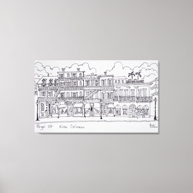 Toile Rue Royal | Nouvelle-Orléans, Louisiane (Recto)