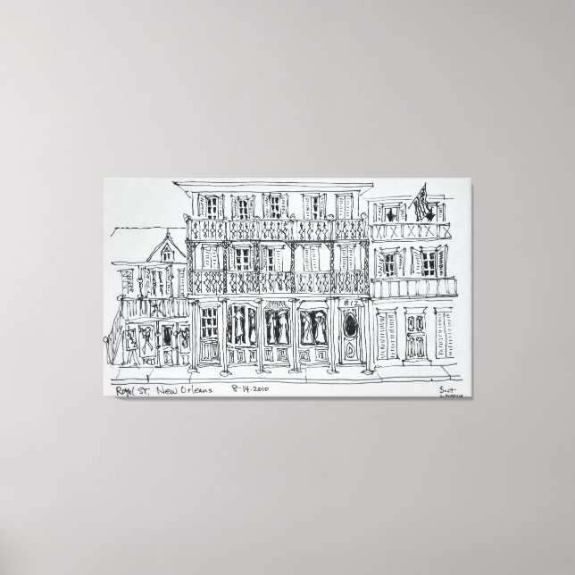 Toile Rue Royale, Quartier français | La Nouvelle-Orléan (Recto)